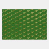 Fancy Groen, Grijs, Paarse, Faux Gold 24e Evenemen Inpakpapier Vel (Voorkant)