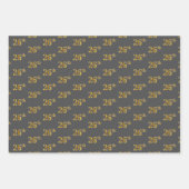 Fancy Groen, Grijs, Paarse, Faux Gold 26e Evenemen Inpakpapier Vel (Voorkant 2)