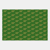 Fancy Groen, Grijs, Paarse, Faux Gold 26e Evenemen Inpakpapier Vel (Voorkant)