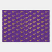 Fancy Groen, Grijs, Paarse, Faux Gold 30ste Evenem Inpakpapier Vel (Voorkant 3)