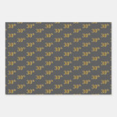 Fancy Groen, Grijs, Paarse, Faux Gold 30ste Evenem Inpakpapier Vel (Voorkant 2)