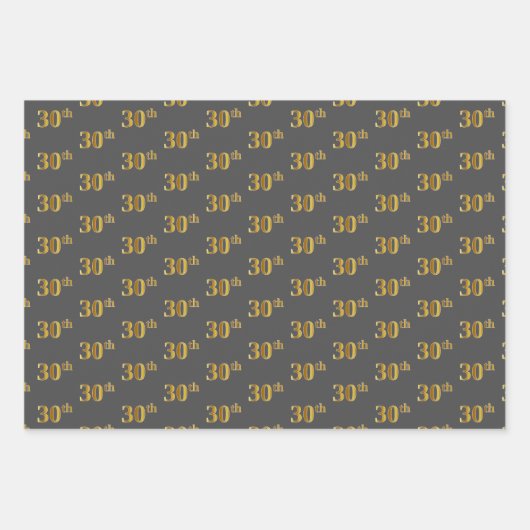 Fancy Groen, Grijs, Paarse, Faux Gold 30ste Evenem Inpakpapier Vel (Voorkant 2)