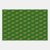 Fancy Groen, Grijs, Paarse, Faux Gold 30ste Evenem Inpakpapier Vel (Voorkant)