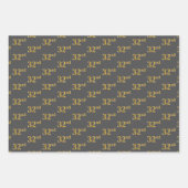 Fancy Groen, Grijs, Paarse, Faux Gold 32e Event # Inpakpapier Vel (Voorkant 2)