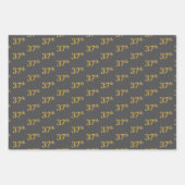Fancy Groen, Grijs, Paarse, Faux Gold 37e Evenemen Inpakpapier Vel (Voorkant 2)