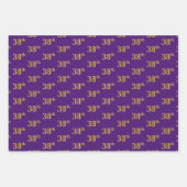 Fancy Groen, Grijs, Paarse, Faux Gold 38ste Evenem Inpakpapier Vel (Voorkant 3)