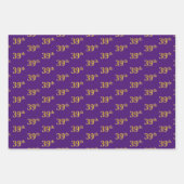 Fancy Groen, Grijs, Paarse, Faux Gold 39e Evenemen Inpakpapier Vel (Voorkant 3)