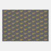 Fancy Groen, Grijs, Paarse, Faux Gold 39e Evenemen Inpakpapier Vel (Voorkant 2)