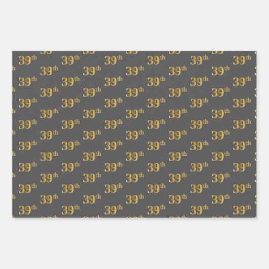 Fancy Groen, Grijs, Paarse, Faux Gold 39e Evenemen Inpakpapier Vel (Voorkant 2)