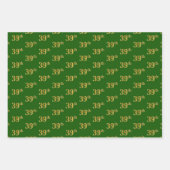 Fancy Groen, Grijs, Paarse, Faux Gold 39e Evenemen Inpakpapier Vel (Voorkant)