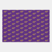 Fancy Groen, Grijs, Paarse, Faux Gold 40ste Evenem Inpakpapier Vel (Voorkant 3)