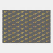 Fancy Groen, Grijs, Paarse, Faux Gold 40ste Evenem Inpakpapier Vel (Voorkant 2)