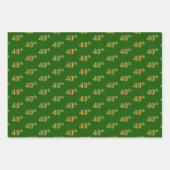 Fancy Groen, Grijs, Paarse, Faux Gold 40ste Evenem Inpakpapier Vel (Voorkant)