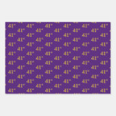 Fancy Groen, Grijs, Paarse, Faux Gold 41e Event # Inpakpapier Vel (Voorkant 3)