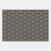 Fancy Groen, Grijs, Paarse, Faux Gold 41e Event # Inpakpapier Vel (Voorkant 2)