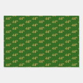 Fancy Groen, Grijs, Paarse, Faux Gold 44e Evenemen Inpakpapier Vel (Voorkant)