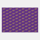 Fancy Groen, Grijs, Paarse, Faux Gold 49e Evenemen Inpakpapier Vel (Voorkant 3)