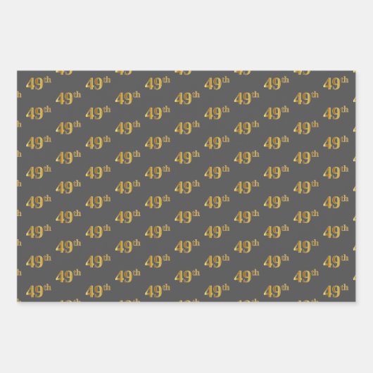 Fancy Groen, Grijs, Paarse, Faux Gold 49e Evenemen Inpakpapier Vel (Voorkant 2)