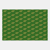 Fancy Groen, Grijs, Paarse, Faux Gold 49e Evenemen Inpakpapier Vel (Voorkant)