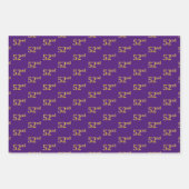 Fancy Groen, Grijs, Paarse, Faux Gold 52e Event # Inpakpapier Vel (Voorkant 3)