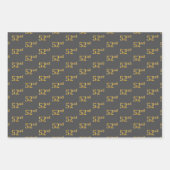 Fancy Groen, Grijs, Paarse, Faux Gold 52e Event # Inpakpapier Vel (Voorkant 2)