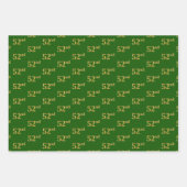 Fancy Groen, Grijs, Paarse, Faux Gold 52e Event # Inpakpapier Vel (Voorkant)