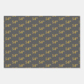 Fancy Groen, Grijs, Paarse, Faux Gold 54e Evenemen Inpakpapier Vel (Voorkant 2)