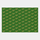 Fancy Groen, Grijs, Paarse, Faux Gold 54e Evenemen Inpakpapier Vel (Voorkant)