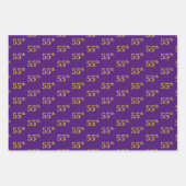 Fancy Groen, Grijs, Paarse, Faux Gold 55e Evenemen Inpakpapier Vel (Voorkant 3)