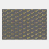 Fancy Groen, Grijs, Paarse, Faux Gold 55e Evenemen Inpakpapier Vel (Voorkant 2)