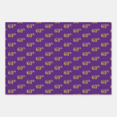 Fancy Groen, Grijs, Paarse, Faux Gold 60ste Evenem Inpakpapier Vel (Voorkant 3)