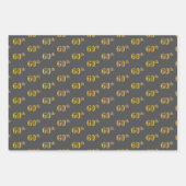 Fancy Groen, Grijs, Paarse, Faux Gold 60ste Evenem Inpakpapier Vel (Voorkant 2)