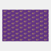 Fancy Groen, Grijs, Paarse, Faux Gold 61e Event # Inpakpapier Vel (Voorkant 3)