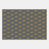 Fancy Groen, Grijs, Paarse, Faux Gold 61e Event # Inpakpapier Vel (Voorkant 2)