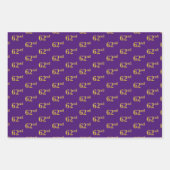 Fancy Groen, Grijs, Paarse, Faux Gold 62e Event # Inpakpapier Vel (Voorkant 3)