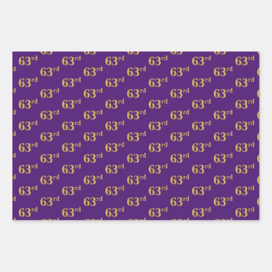 Fancy Groen, Grijs, Paarse, Faux Gold 63e Event # Inpakpapier Vel (Voorkant 3)