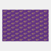 Fancy Groen, Grijs, Paarse, Faux Gold 65e Evenemen Inpakpapier Vel (Voorkant 3)