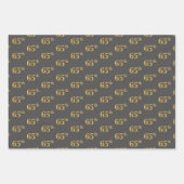 Fancy Groen, Grijs, Paarse, Faux Gold 65e Evenemen Inpakpapier Vel (Voorkant 2)