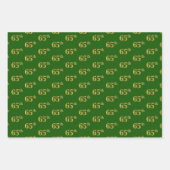 Fancy Groen, Grijs, Paarse, Faux Gold 65e Evenemen Inpakpapier Vel (Voorkant)
