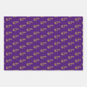 Fancy Groen, Grijs, Paarse, Faux Gold 67e Evenemen Inpakpapier Vel (Voorkant 3)
