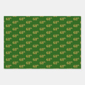 Fancy Groen, Grijs, Paarse, Faux Gold 68ste Evenem Inpakpapier Vel (Voorkant)