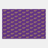 Fancy Groen, Grijs, Paarse, Faux Gold 69e Evenemen Inpakpapier Vel (Voorkant 3)