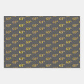 Fancy Groen, Grijs, Paarse, Faux Gold 69e Evenemen Inpakpapier Vel (Voorkant 2)