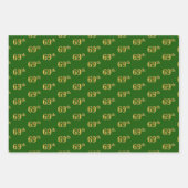 Fancy Groen, Grijs, Paarse, Faux Gold 69e Evenemen Inpakpapier Vel (Voorkant)