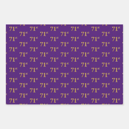 Fancy Groen, Grijs, Paarse, Faux Gold 71e Event # Inpakpapier Vel (Voorkant 3)