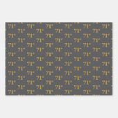 Fancy Groen, Grijs, Paarse, Faux Gold 71e Event # Inpakpapier Vel (Voorkant 2)