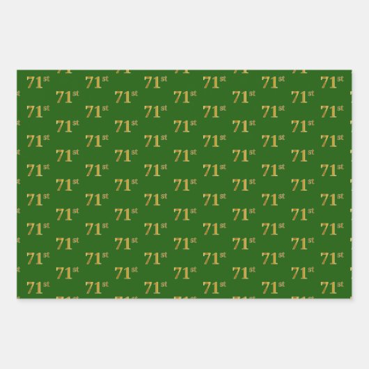 Fancy Groen, Grijs, Paarse, Faux Gold 71e Event # Inpakpapier Vel (Voorkant)