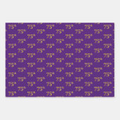 Fancy Groen, Grijs, Paarse, Faux Gold 75e Evenemen Inpakpapier Vel (Voorkant 3)