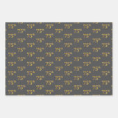 Fancy Groen, Grijs, Paarse, Faux Gold 75e Evenemen Inpakpapier Vel (Voorkant 2)