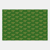 Fancy Groen, Grijs, Paarse, Faux Gold 75e Evenemen Inpakpapier Vel (Voorkant)